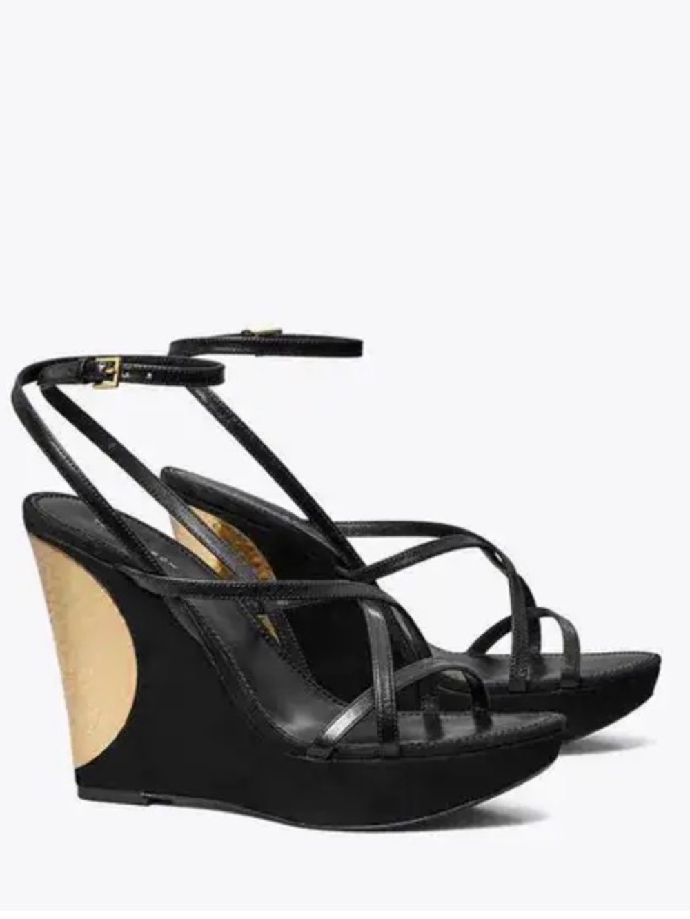 Tory Burch Patos Wedge Sandals in Black, sz. 7.5, BRAND NEW! - Picture 2 of 12